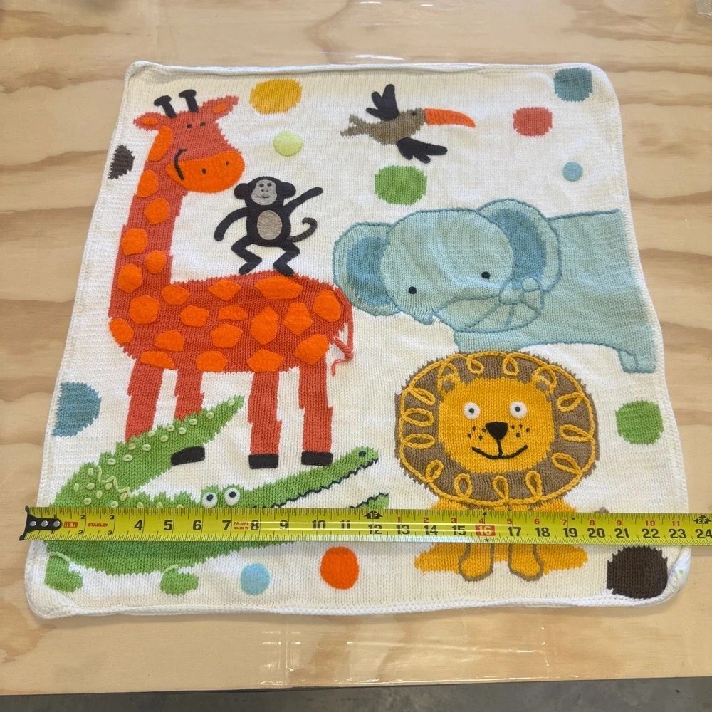 Neiman Marcus Art Walk Nursery Baby Blanket Safari‎ Animal Polka Dot Cotton OS